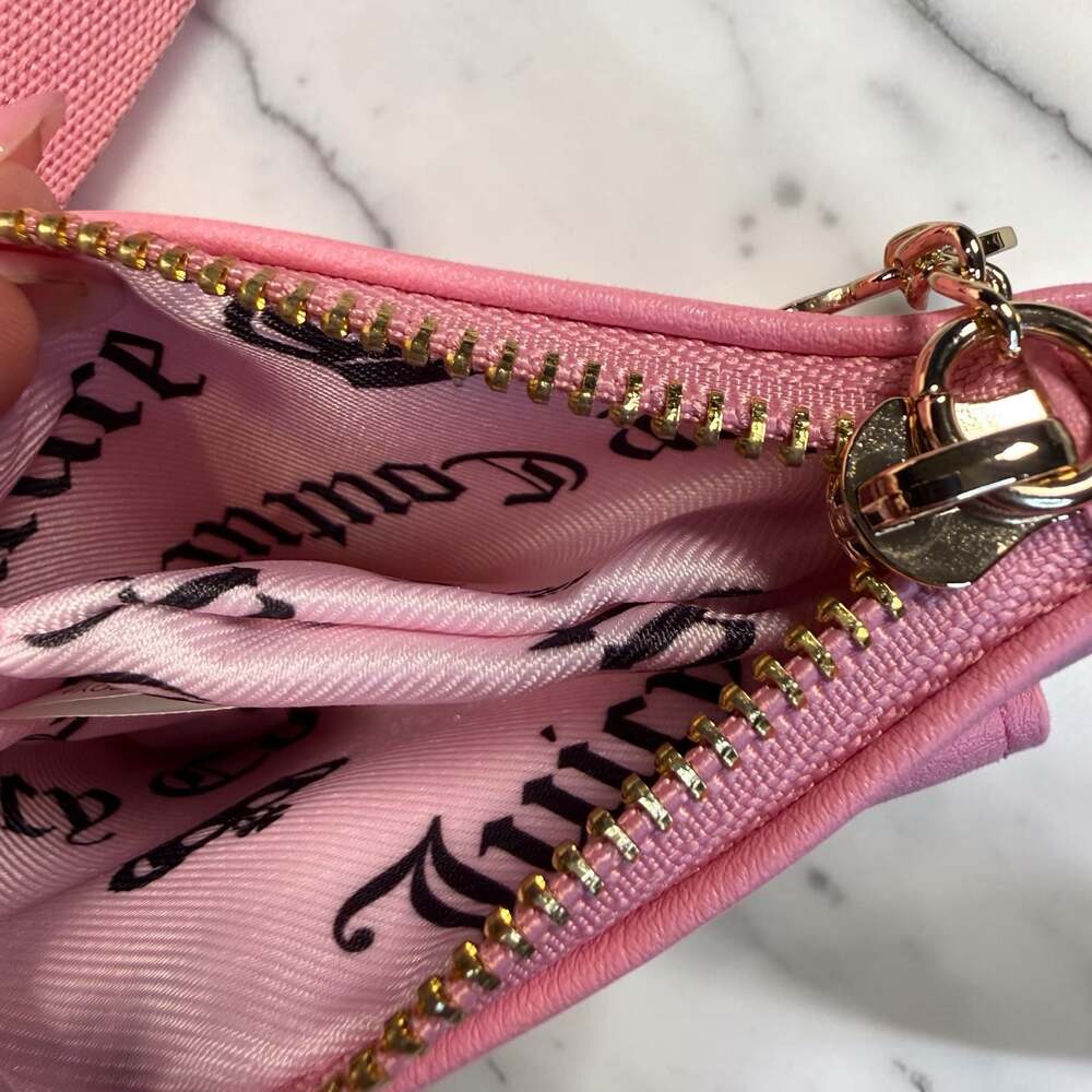 Juicy Couture Retro Strawberry Daydreamer Tote Bag in Pink with Green Bow - Picture 10 of 12